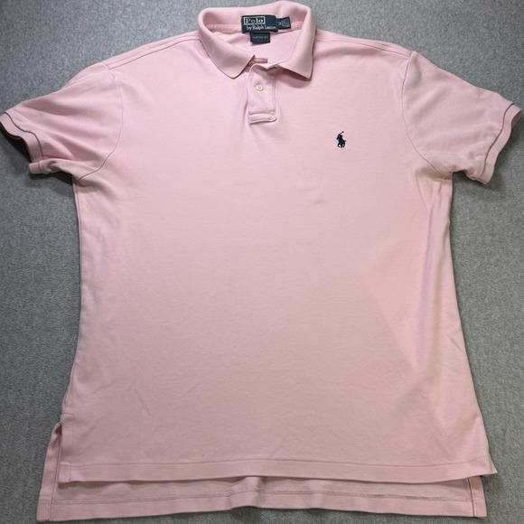 Polo Ralph Lauren Men's Polo Shirt M Pink Custom Fit Short Sleeve Cotton Classic - Picture 2 of 7